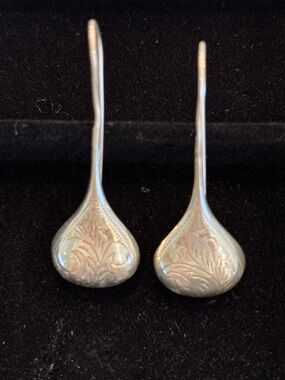 Ornate Engraved Silver Earrings